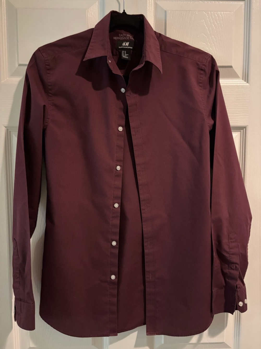 H&M Men's Dress Shirt - Deep Burgundy